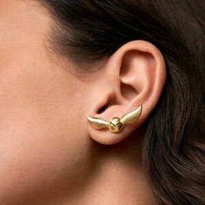 18K Gold Harry Potter Golden Snitch Quidditch Hogwarts Magic Stud Girls Earrings